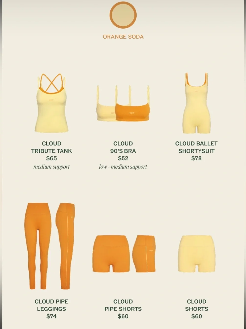 SET Active Cloud Shorts in Orange Soda Size XL-NWT